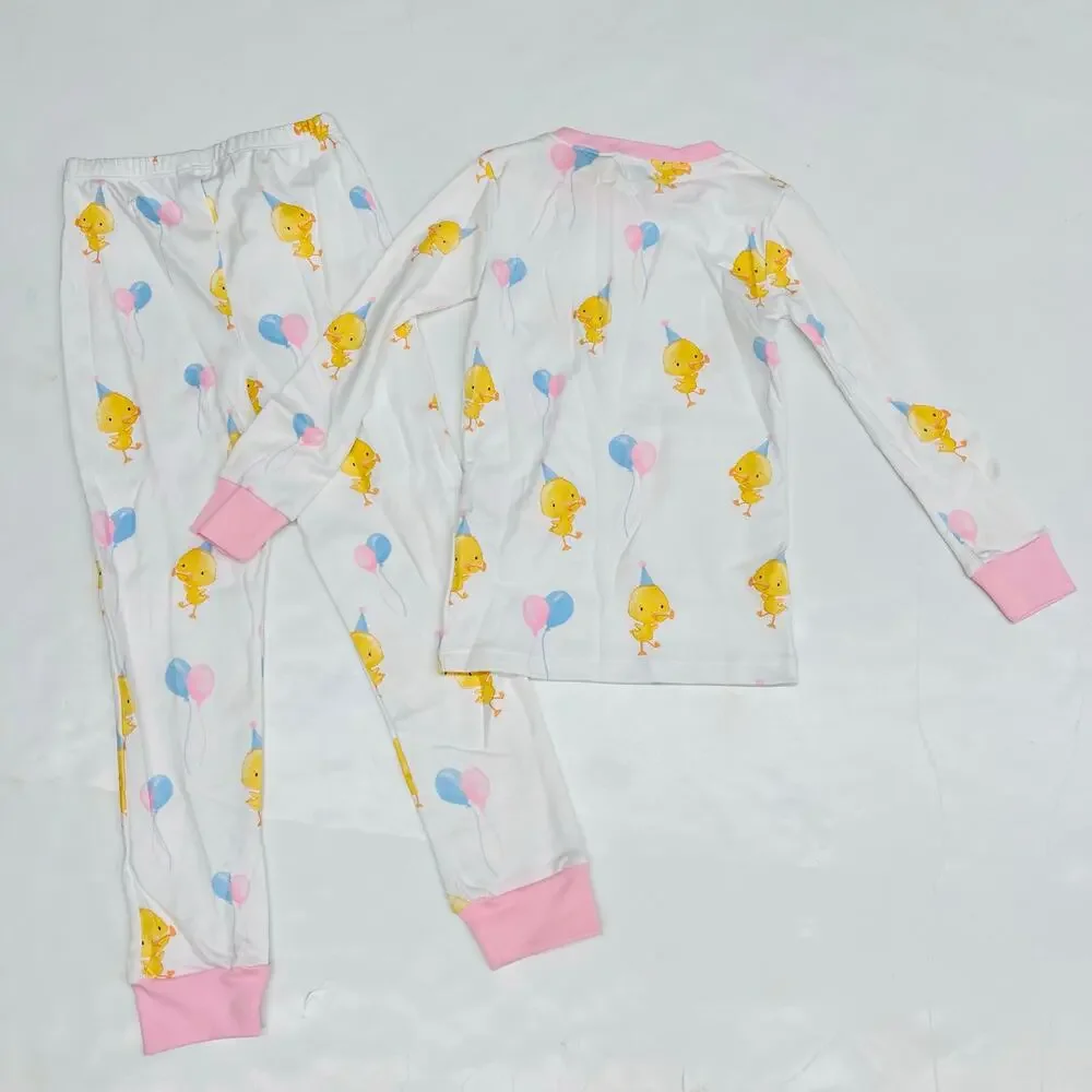 NWT Nanducket Size 3T Pink Ack the Duck Celebration Pajamas